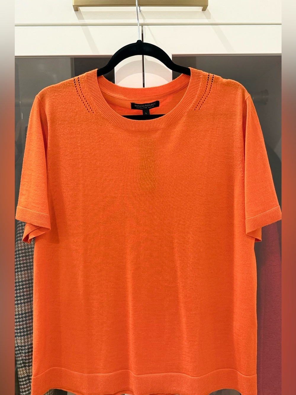 NWT Banana Republic Extra Fine Merino Wool Sweater Top Orange Large